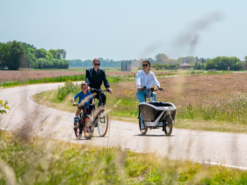 Een licht groene fiets geparkeerd op de stoep leunend tegen een stenen muur.
